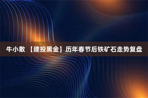 牛小散 【建投黑金】历年春节后铁矿石走势复盘